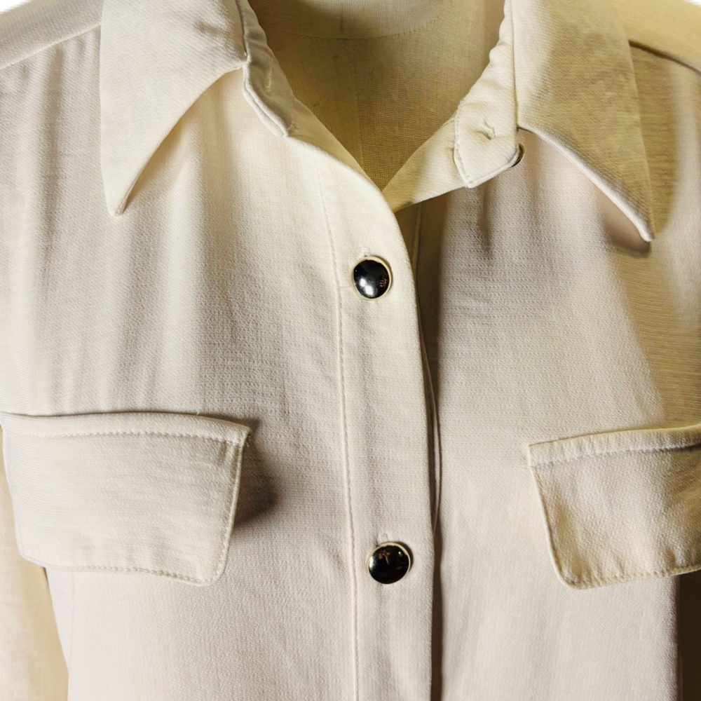 LULUS Charming Confidence White Collared Utility Mini Dress M - Picture 4 of 10